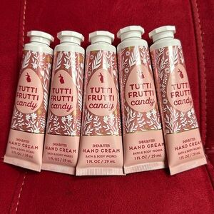 BBW 5pc travel size hand creams Tutti Frutti Candy